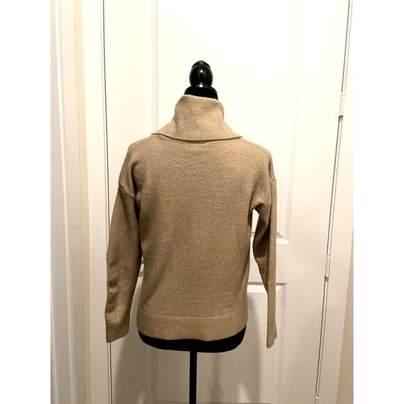 LOFT Cowl Neck Sweater Beige Women's S - Picture 2 of 8